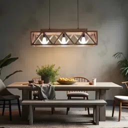 symplify Symmetric Centrum 3 Lights Brown Solid Wood Linear Chandelier Cluster Hanging Light-picture-33
