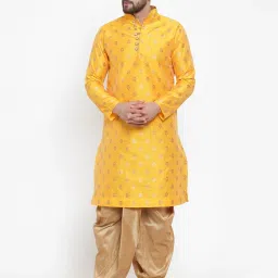 Men Jacquard Kurta Dhoti Set-image-24
