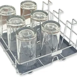 Glass Stand with Detachable Drain Tray Mug Holder Glass Organizer Glass Dryer Stainless Steel Glass Holder-image-49