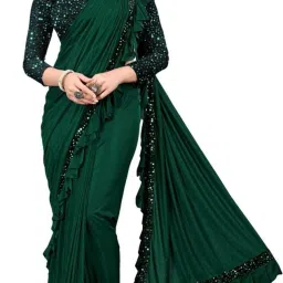 Solid/Plain Bollywood Georgette Saree-image-1