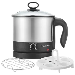 Butterfly TRIWAK0048 600 Watt 1.2 Litre Multi Cook Electric Kettle with Rapid Boil Technology (Silver)-picture-1