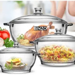Glass Casserole, Set Of 3 Sizes, (2500, 1500 & 1000 ml), Casserole Dish with Glass Casserole, Pack of 3, Microwave Oven Safe, Heat Safe Pack of 3 Serve Casserole Set-image-46