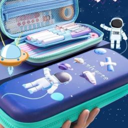 3D Space Cover Designer Pencil Pouch Compass with Compartments for Students Space Art EVA Pencil Box-image-15