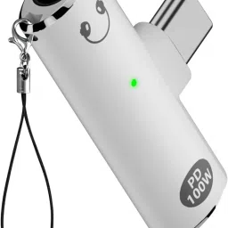 Tobo White 2 in 1 USB C Headphones Adapter and USB C Charger 100W PD, 90 Degree TD-1428CC Phone Converter-3