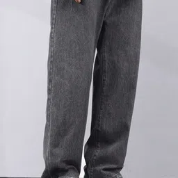 rusticblooms Men Loose Fit Mid Rise Grey Jeans-picture-2