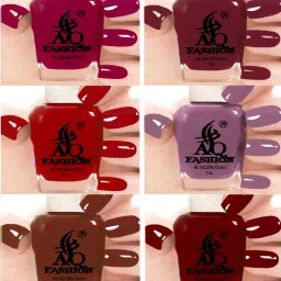 New Quick Drying Long Lasting High Shine Nail Paint Combo Set of 6 P1869 Multicolor-image-49