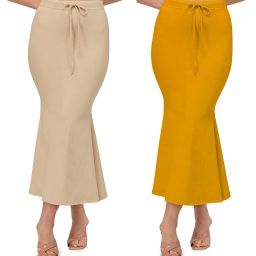 ALYNE BEIGE-COMBO-FISHCUT-MUSTARD-BEIGE Lycra Blend Petticoat-image-55