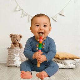 lovely soft shape toy hand joyful joy Rattle-image-1