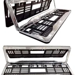 ta-ta Sumo Car Chrome Number Plate Frames Holders for All Cars Car Number Plate-image-45