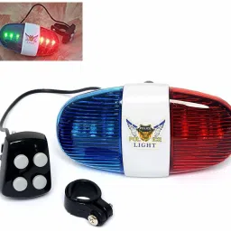 Cycle Police Front Light 6 LED Blue Red Light 4 Melody Loud Siren Horn Bell LED Front Light-picture-16