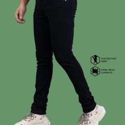 Men Slim Mid Rise Black Jeans-image-68