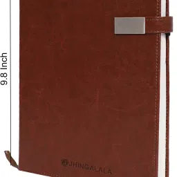 jhingalala PU Leather Finish Hard Bound Executive Notebook Diary with Lock Regular Notebook Ruled 210 Pages image 4