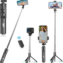 AAMS R1 Bluetooth Selfie Stick with Remote, 3-in-1 Multifunctional Selfie Stick, Tripod, Mobile Stand Compatible with All Mobile Phones Bluetooth Selfie Stick-20