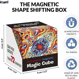kidology Magic Cube Shape Shifting Puzzle Magnetic Cube Transforms Shapes Over 70 Types image 2