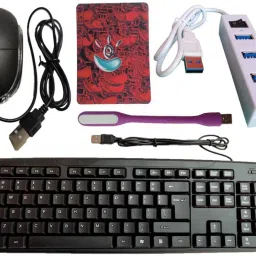 ANJO Wired Keyboard-Wired Mouse-Mouse Pad-USB Hub 2.0-LED Combo Set-image-54