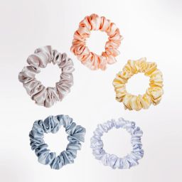 Tasu Satin Scrunchies |White |Grey |DustyPink |RoseGold |Cream |5pcs |Small Rubber Band-image-36