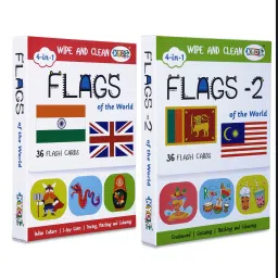 Flags Combo - Flags + Flags 2, Wipe & Clean Activity Flash Cards-16