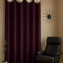 213 cm (7 ft) Polyester Blackout Door Curtain Single Curtain-image-83