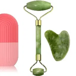 R FASHION Ice Roller,Face Stone Roller with Gua Sha Jade Roller and 3D Massager Roller Set Facial Combo For Skin Eye Body Ice Cube Roller Women Men Massager-14