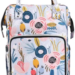 Multifunctional Diaper Backpack flower theme diaper bag-39