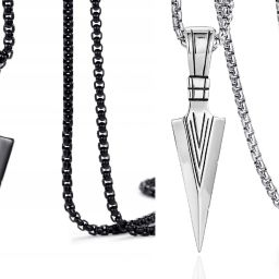 Arrow Shape Pendant/Locket for Men Spearhead Arrowhead locket Biker, Party wear Black Silver Stainless Steel Pendant-image-90