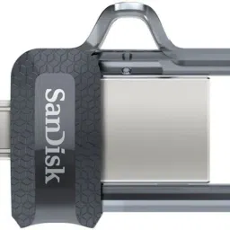SanDisk DUAL OTG PEN DRIVE 64 OTG Drive Compatible with Laptop, Audio Player, Tablet, Desktop Computer, Mobile, Netbook USB 3.0 Plastic Case-17
