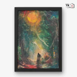 Modern Wall Painting with Frame | Home & Office Wall Décor Digital Reprint 12 inch x 9 inch Painting-image-82