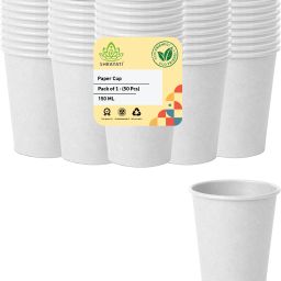 Paper cups, 150 ml, Pack of 1, ( 50 Pcs ) Disposable Glasses,-8
