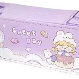 sweet Pencil pouch Multipurpose Zipper Stationery Box Pencil pouch School Geometry Box-10