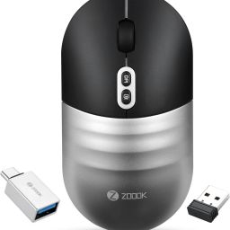 Zoook Jaguar / Rechargeable / 3 Adj. DPI / AutoShut / with Type C Converter Wireless Ambidextrous Optical Mouse-image-7