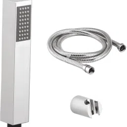 Hand Shower Axis (Metallic Silver with Grey Face) With SS Flexible Tube 1.5 Mtr (150cm) & Wall Hook Handheld-picture-25