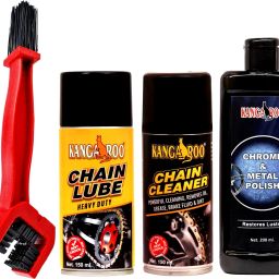 Bike Chain Lube and Cleaner Lubricant Spray With Cleaning Brush and Metal Polish 150 ml Each Spray and 200 ml Polish (Perfect Chain Cleaning & Maintenance Kit) Chain Oil-21