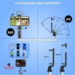 FRONY DRE1148_AM15-Bluetooth Selfie Stick Tripod Stand with Remote Bluetooth Bluetooth Selfie Stick image 4