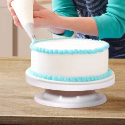 niyanta Cake Decorating Revolving Icing Turntable Stand Rotating Platform Plastic Cake Server (Multi color, Pack of 1) Plastic Cake Server image 3