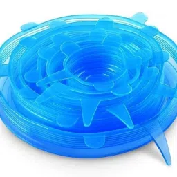 Multicolor Silicone Stretch Lids Flexible Covers for Rectangle Round Square - Bowls Dishes Plates Cans Jars Glassware and Mugs Cover (Set of 6) 8.3 inch Lid Set, Pack of 6-image-36