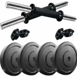8 kg 8KG RUBBER WEIGHT PLATE COMBO 2KG*4PIECE WITH 2 DUMBBELL RODS Home Gym Combo-image-1