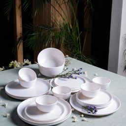 Pack of 20 Melamin White Dinner Sets - 20 Pcs Dinner Set-image-70