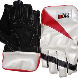 WICKET KEEPING GLOVES WHITE/BLACK HALF LEATHER Wicket Keeping Gloves-picture-12