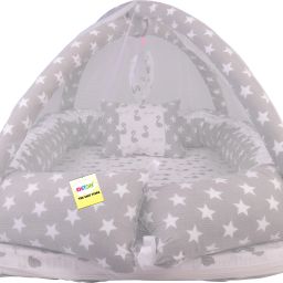 Baby Bedding Combo Luxury Mattress with Net & Sleeping Bag Cum Wrap Swaddle standard Crib-image-1
