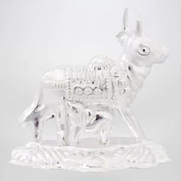 silver cow and calf idol for puja, kamdhenu cow for home and gifting purpose_I17 Decorative Showpiece - 4 cm-image-74