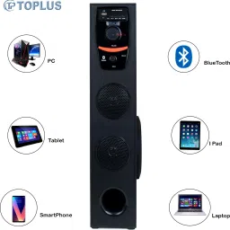 TOPLUS ORG-01A3 Bluetooth Tower Speaker System USB, AUX, LCD Display (Black) 80 W Bluetooth Tower Speaker image 5