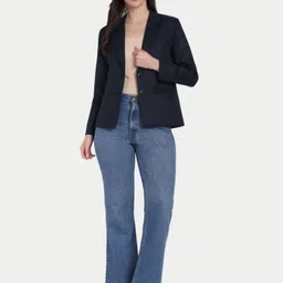 rocksy Women Solid Single Breasted Casual Blazer-picture-4