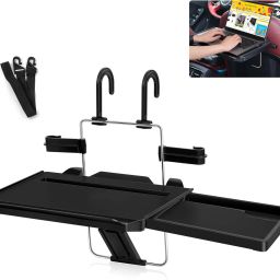 (FT-08) Car Back Seat Tray with Phone Mount, Foldable Laptop Desk and Food Tray Cup Holder Tray Table-image-32