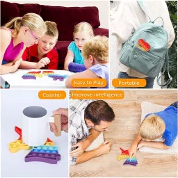 aganta Pop It Set of 2 Fidget Toys Set Pack Poppits Toys for Kids Unicorn Pop It Square Poppits Popping Toys for Kids Small Size Poppet Fidget Set Pack Of 2 image 3