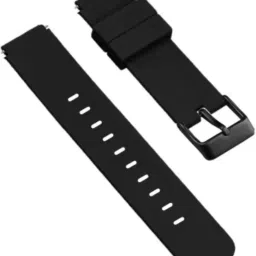 pompeo 19MM Silicone Black Plain Watch Strap with Metal Buckle 19 mm Silicone Watch Strap-image-14