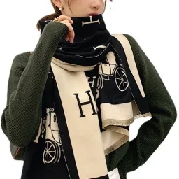 AlexVyan Acrylic, Wool Printed, Woven, Self Design Women Shawl-image-8