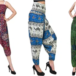 fusfus Printed Rayon, Cotton Women Harem Pants-picture-10