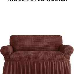 Polyester Plain 2 Seater Sofa Cover-image-44