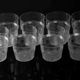 (Pack of 8) Clear Prism With Morpicch Designe Shape Water Glases Juice Glass Set For Kitchen Glass Set Water/Juice Glass-image-13