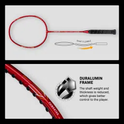 hundred POWERTEK 200 Red Strung Badminton Racquet image 4